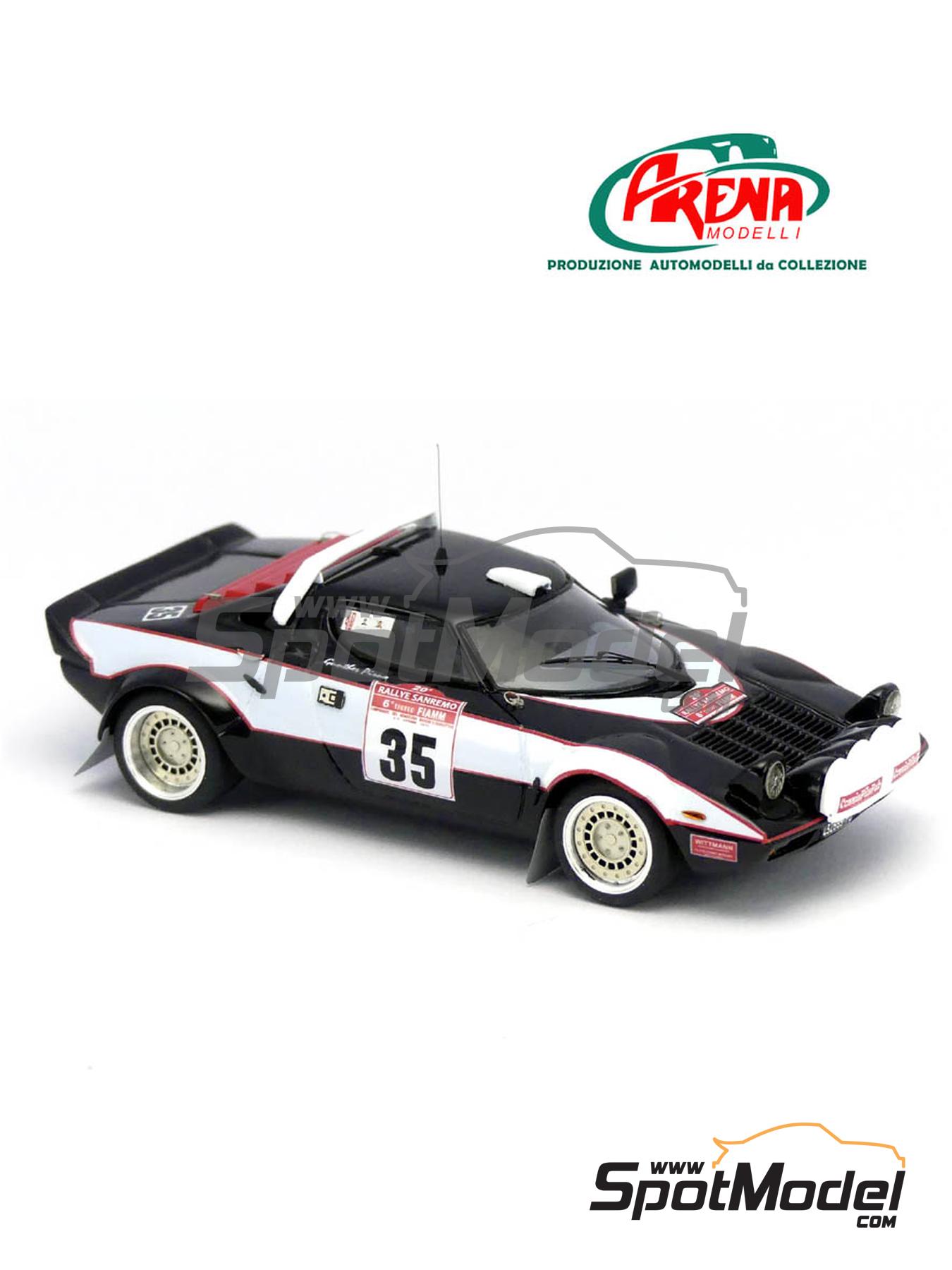 Lancia Stratos HF sponsored by Wittmann - Sanremo Rally 1978. Car scale  model kit in 1/43 scale manufactured by Arena Modelli (ref. ARE1286)